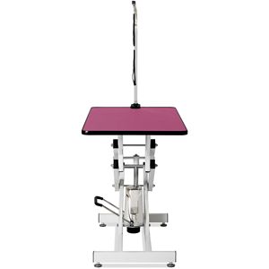 Tavolo Idraulico per Toelettatura Animali Domestici da 42,5 Pollici in Legno Rosa e Gomma per Cani e Gatti di Piccola Taglia con Funzione di Pulizia - Product Image 2