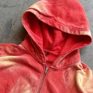 Custom Winter Women's Cotton French Terry Streetwear <b>Tracksuit</b> Set Vintage Distressed Acid Wash Hoodie Sweatpants Lightweight - Product Image 2