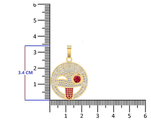 925 Sterling Silver Gold Plated Lab Grown Diamond Wink Emoji Pendant <b>Ruby</b> Tongue for Face Luxury <b>Necklace</b> Charm Fine Jewelry - Product Image 6