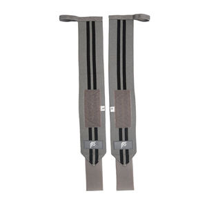 Heavy Duty Adult Gym Training Wrist Support <b>Black</b> Grey Powerlifting Deadlift Workout Bodybuilding Wrist <b>Wraps</b> for Weight Lifting - Product Image 2