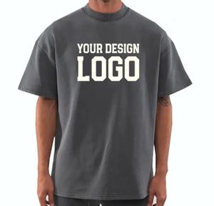 Camiseta Oversize de Algodón Grueso de 250 g/m² con Hombros Caídos y Estampado Gráfico para Hombre, Estilo Urbano - Product Image 1