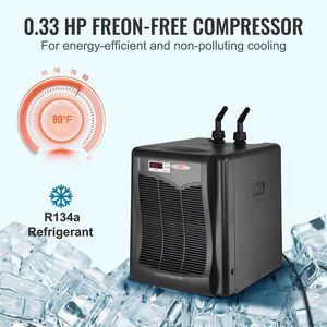 Refrigeratore d'Acqua per Acquario in Titanio da 110 Galloni (416 L) con Compressore Idroponico Silenzioso da 1/3 HP per Acqua di Mare e Dolce - Product Image 3