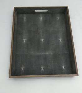 ถาดเรซิ่นลายหนังแกะเทียม ยี่ห้อ DAPHOCO รุ่น 013 ขอบวีเนียร์ ดีไซน์แบบเทมเปอร์ ถาดเสิร์ฟซ้อนกันได้ สำหรับวันวาเลนไทน์ - Product Image 5