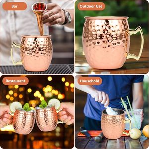 Taza de Cerveza Moscow Mule de Acero Inoxidable Brillante con Logotipo Personalizado, Vajilla para Cócteles, Artículos para Bebidas, Artículos para Bar, Portátil para Oficina, Ecológico - Product Image 5