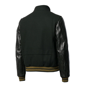 Unisex Wool Leather Sleeve Varsity Bomber <b>Jacket</b> Streetwear Winter Windproof Eco-Friendly High Quality Wholesale Heated - Product Image 2