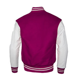 Chaquetas de Béisbol Bordadas con Letras y Logotipo Personalizado en Lana Chenille, Chaqueta Varsity Vintage para Hombre con Mangas de Cuero - Product Image 2