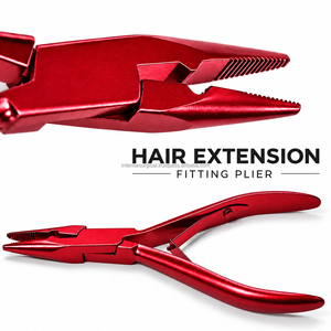 Pince à sertir professionnelle pour extensions de cheveux rouges de 5 pouces, en acier inoxydable, pour micro-anneaux et perles, légère et réutilisable INTENSE - Product Image 2