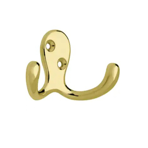 Double <b>Hook</b> Wall Mount Metal Coat <b>Hook</b> Rust Resistant Simple Design for Clothing Storage Installation with Drill - Product Image 1