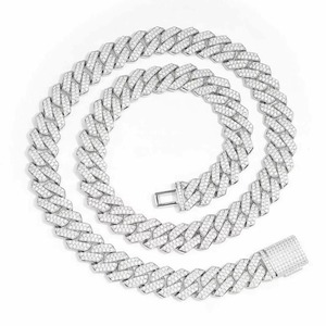 Custom Length Diamond Cuban Link <b>Chain</b> Hip Hop Style Necklace for <b>Rappers</b> Stage Performance Available for Export Price - Product Image 1