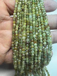 TASBIYA GEMS - Cuentas Redondas Facetadas de Vasonita Verde de 3 mm con Certificado de Terceros, Listas para Enviar, para la Elaboración de Collares - Product Image 3