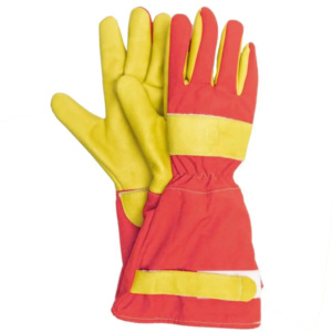 Durable Leather Spark-Resistant Cowhide Grain Welding Gloves Fluorescent <b>Drilled</b> Cotton Fabric <b>Hand</b> Protection for Safety Tasks - Product Image 3