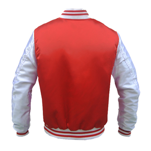 Chaqueta Varsity de Satén con Bordado Personalizado, Chaqueta Varsity Acolchada de Seda y Satén, Chaqueta de Béisbol Hecha en Pakistán - Product Image 1