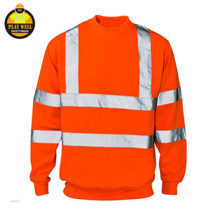 Mens High Visibility Hooded Pullover <b>Sweatshirts</b> <b>Work</b> Safety Reflective <b>Sweatshirts</b> - Product Image 4