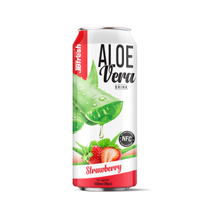 Production de marque Vietnam Usine Prêt à Expédier OEM Fraise avec Jus d'Aloe Vera Peut 500ML Bon Marché Prix Vente en Gros Boisson Gazeuse - Product Image 1