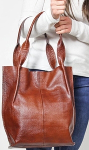 Sac fourre-tout en cuir véritable pour femme, classique, décontracté, avec bandoulière, ouverture supérieure, grande capacité, motif litchi marron, usage quotidien - Product Image 4
