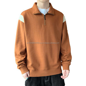 Wholesale Half Zipper Sweatshirt Men Streetwear <b>Zip</b> Hoodie Vintage Sweatshirt Blank Crew Neck Men's Oversize <b>Polo</b> Sweatshirt - Product Image 3