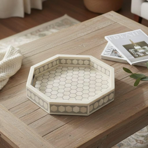 Bandejas Decorativas con Incrustaciones de Resina y Hueso, Hechas a Mano por blossom craft india - Product Image 5