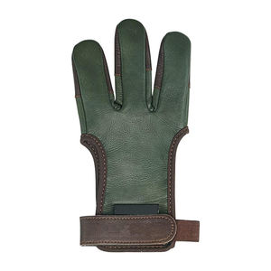 Custom Breathable Leather Fingerless Gloves Green With Brown Accents Adjustable Wrist Strap Outdoor Use Unisex All Seasons 2026 - Product Image 5