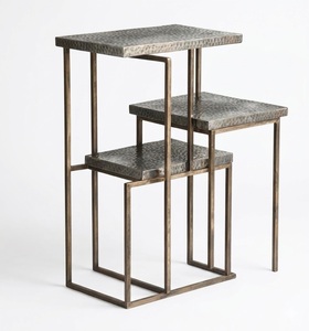 Trending Design Metal Hammered Finish Stackable Side Table in Rectangular Shape Modern Design Living Room Furniture - Product Image 6