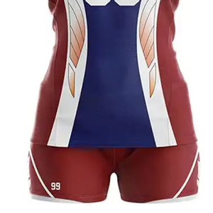 Conjunto de Uniforme de Voleibol para Mujer, Cuello en V, Sublimado, Malla Resistente, de Alta Calidad, para Adultos - Product Image 4