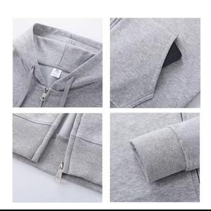 Sweat à capuche unisexe délavé respirant avec fermeture éclair, coupe classique, en molleton bouclette de polyester anti-boulochage, couleur unie - Product Image 3