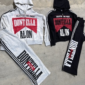 2026 Winter Heavyweight Tracksuit Hooded Full Zip Sweatshirt Pants <b>Set</b> Streetwear Unisex Adult 100% Cotton Autumn Casual Wear - Product Image 6