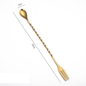 Cucharas de barra de latón a precios de fábrica AZHAR EXPORT, modernas, hechas a mano, con empaque personalizado, 2 piezas, cuchara con mango retorcido - Product Image 4