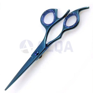 Ciseaux de coiffure professionnels en acier inoxydable de haute qualité, revêtement plasma bleu, lames affûtées, pour salon de coiffure et barbier. - Product Image 5