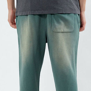 Pantalon décontracté droit pour homme, pantalon de survêtement peint, en toile de coton élasthanne délavée à l'acide, taille mi-haute, pour l'extérieur - Product Image 5