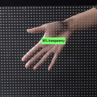 P3.91 Haute Transparence Adhésif Intérieur Flexible Film Led Écran Polychrome Verre Fenêtre Transparent Led Film Affichage Écran