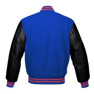 OEM High Quality Patch Embroidery Men College Custom Baseball Bomber Letterman Leather Sleeve Varsity Men's <b>Jacket</b> - Product Image 2