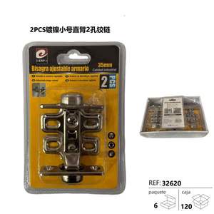 Petite charnière réglable 6/U à 2 trous de 35 mm à bras droit pour pièces et accessoires d'armoires de cuisine - Product Image 3