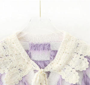 Pull en polyester/coton VIBE SEWN pour femme, style col en dentelle, manches régulières, décontracté, anti-boulochage, respirant, séchage rapide, pour l'hiver et le quotidien - Product Image 6