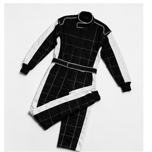 Combinaison de course moto pour homme, noire et blanche, manches longues, résistante aux flammes, séchage rapide, personnalisable avec le nom de l'équipe, respirante, toutes saisons, adulte - Product Image 2