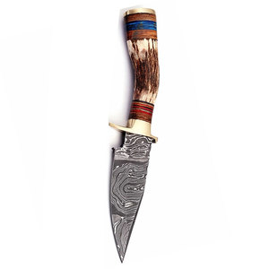 Couteau de survie tactique portable d'extérieur, très vendu, pour le camping et la chasse, avec manche en acier Damas, OEM, haute qualité, lame droite - Product Image 5