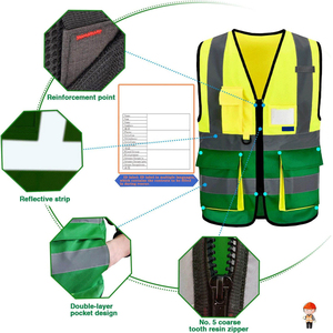 Gilet de sécurité réfléchissant de haute qualité, respirant, imperméable, en polyester, haute visibilité, vêtements de travail pour hommes - Product Image 4