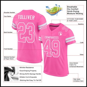 Nouveaux designs 2026 NAVISTA SPORTS NS-4008 Maillots de football américain 100 % polyester cousus 32 équipes Noms d'équipes personnalisés Manches courtes - Product Image 6
