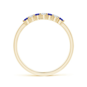 Anillo de Zafiro y Diamantes con Piedras Redondas de Corte Brillante, Anillo de Compromiso para Mujer con Piedras Preciosas, Oro de 10K, 14K, 18K, Plata 925, 935 - Product Image 4