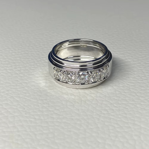 Anillo de Hombre CONCEPTION de Plata 925 con Diamante Moissanite de Corte Brillante Redondo para Regalo de Aniversario - Product Image 4