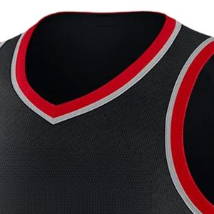 Camiseta de Baloncesto Negra y Roja para Hombre, Sin Mangas, Ligera, Deportiva, Transpirable, Uniforme para Competencia - Product Image 3