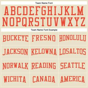 Camiseta de Baloncesto Retro Personalizada Color Crema Naranja, con Nombre y Número del Equipo Bordados, Ropa Deportiva Vintage - Product Image 3