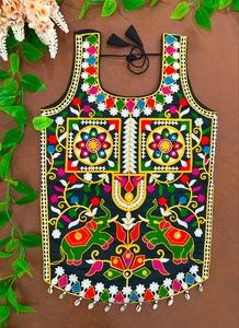 Blusa étnica de algodón con bordados coloridos y detalles de cuentas para mujer, ropa tradicional india y pakistaní para bodas. - Product Image 4