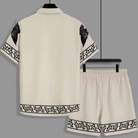 Conjunto de verano con estampado floral de lujo para Hombre | Traje informal Hawaiano de dos piezas | Camisa y pantalones cortos transpirables para la playa