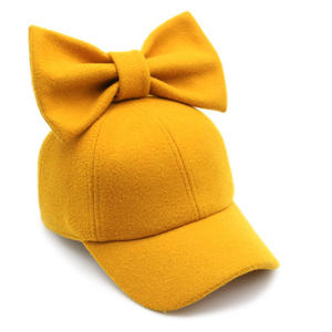 Yellow Bowknot Leather <b>Baseball</b> <b>Cap</b> RICSA Unisex Casual Outdoor Hat 3D Embroidery Breathable Spring Summer Adult Fit 48-50cm - Product Image 1