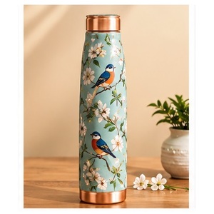 กระติกน้ำเก็บความร้อนสองชั้นลายดอกซากุระสีชมพูพาสเทลทองแดง - Product Image 4
