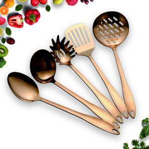 Cuillère, spatule et lopette de cuisine en cuivre de haute qualité, lot de 5 pièces, nouveauté artisanale, meilleur prix - Product Image 4