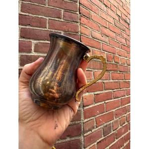 Antique Copper <b>Mug</b> With Brass Handle Reusable Food Grade Vintage <b>Mugs</b> For Champagne Juice Drinking Household Use - Product Image 1