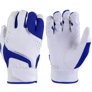 Customize Genuine <b>Leather</b> Long <b>Cuff</b> Baseball Batting Gloves with <b>Wrist</b> Support Ambidextrous Size M for Unisex Adults - Product Image 1