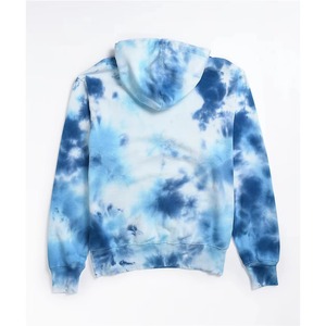Sweat-shirt à capuche tie-dye bleu ciel pour femme, avec poche kangourou, coupe oversize, personnalisable avec logo OEM - Product Image 6