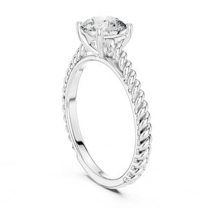 Bague de fiançailles solitaire en moissanite ronde, bague de mariage, bague de demande en mariage, bague pour femme à porter au quotidien, bague cadeau d'anniversaire - Product Image 6
